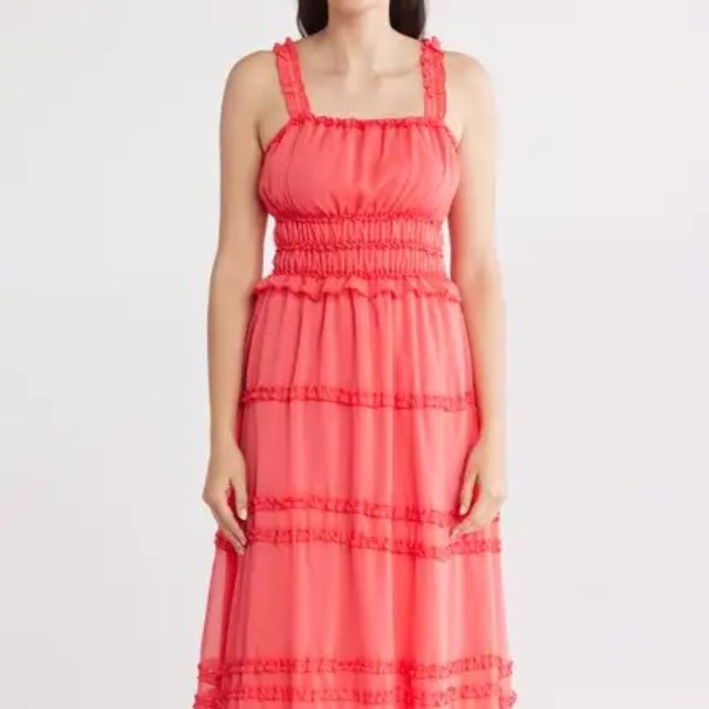 Ruffle Tiered Midi Sundress. New.